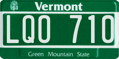 VT license plate LQO710