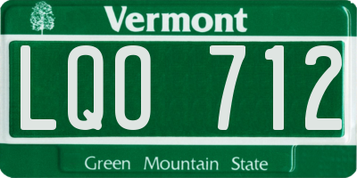 VT license plate LQO712