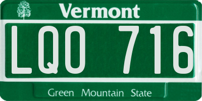 VT license plate LQO716