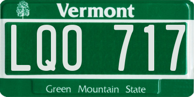 VT license plate LQO717