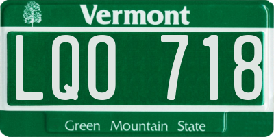 VT license plate LQO718