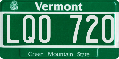 VT license plate LQO720