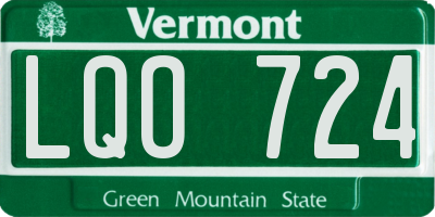 VT license plate LQO724