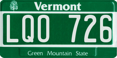 VT license plate LQO726
