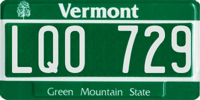 VT license plate LQO729