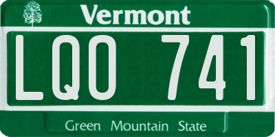 VT license plate LQO741