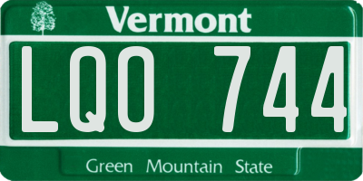 VT license plate LQO744