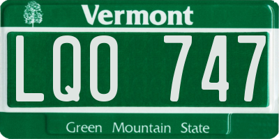 VT license plate LQO747