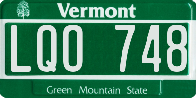 VT license plate LQO748