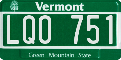 VT license plate LQO751