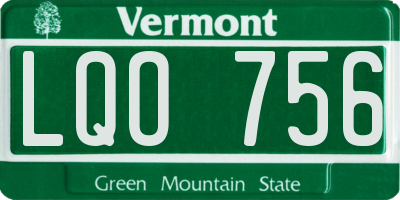 VT license plate LQO756