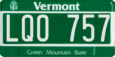 VT license plate LQO757