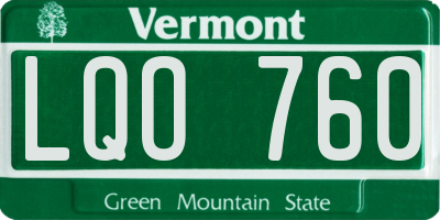 VT license plate LQO760