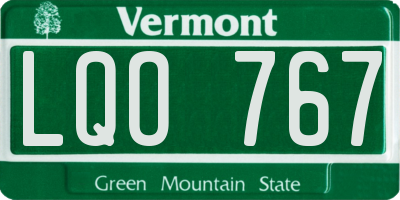 VT license plate LQO767