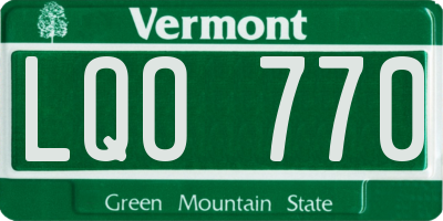 VT license plate LQO770