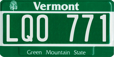 VT license plate LQO771