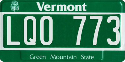 VT license plate LQO773