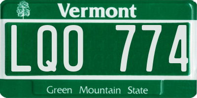VT license plate LQO774