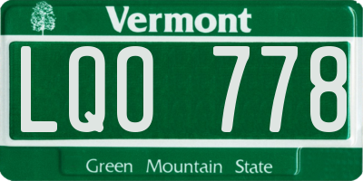 VT license plate LQO778
