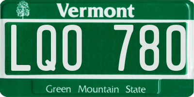VT license plate LQO780