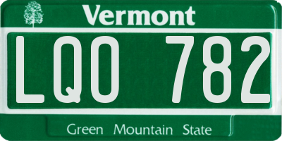 VT license plate LQO782