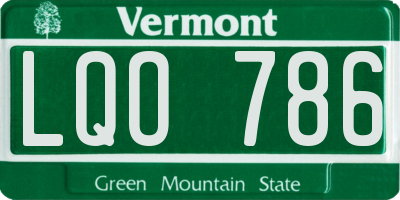 VT license plate LQO786