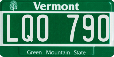 VT license plate LQO790