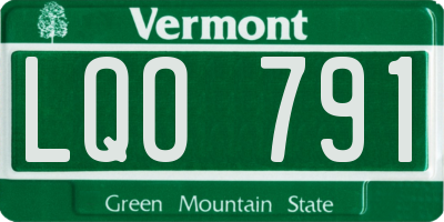 VT license plate LQO791