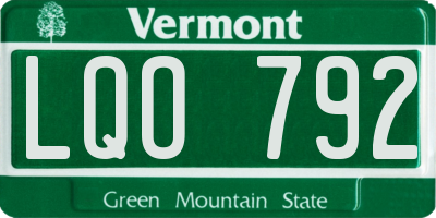 VT license plate LQO792
