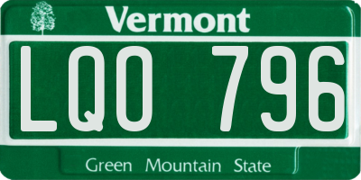 VT license plate LQO796