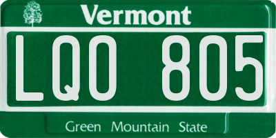 VT license plate LQO805