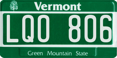 VT license plate LQO806