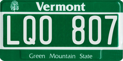 VT license plate LQO807