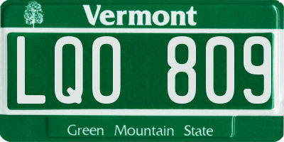 VT license plate LQO809
