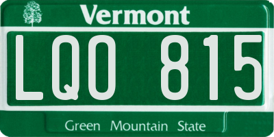 VT license plate LQO815