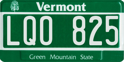 VT license plate LQO825