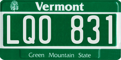 VT license plate LQO831