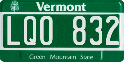VT license plate LQO832