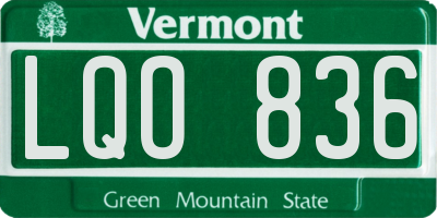 VT license plate LQO836