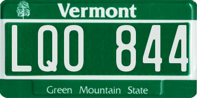 VT license plate LQO844