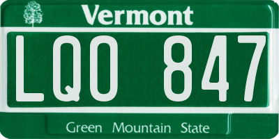 VT license plate LQO847