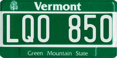 VT license plate LQO850