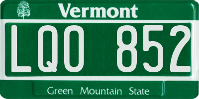 VT license plate LQO852