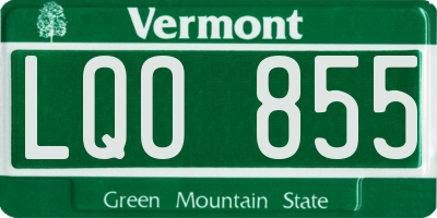 VT license plate LQO855