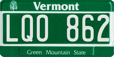 VT license plate LQO862