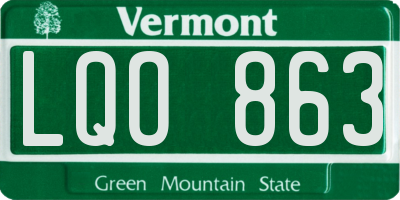 VT license plate LQO863