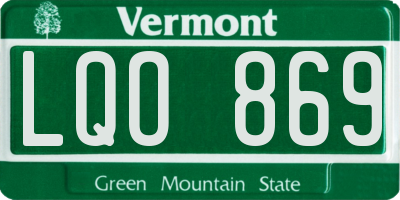VT license plate LQO869