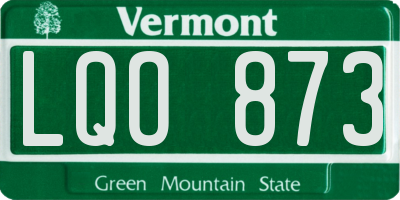 VT license plate LQO873