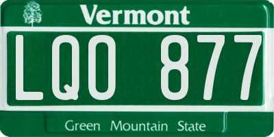 VT license plate LQO877