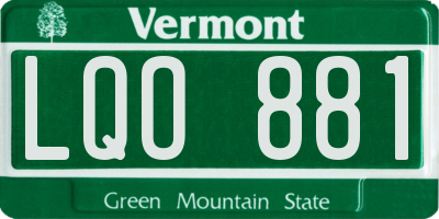 VT license plate LQO881